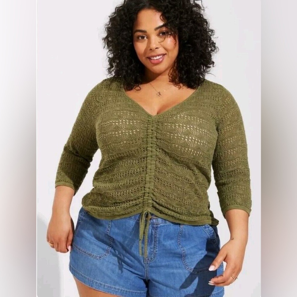 Olive Green Knit Women's Top
